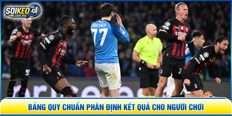 Bảng quy chuẩn phân định kết quả cho người chơi