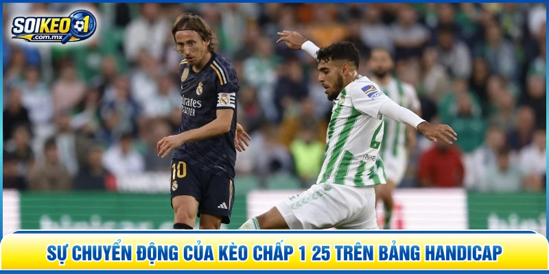 Sự chuyển động của kèo chấp 1 25 trên bảng Handicap 